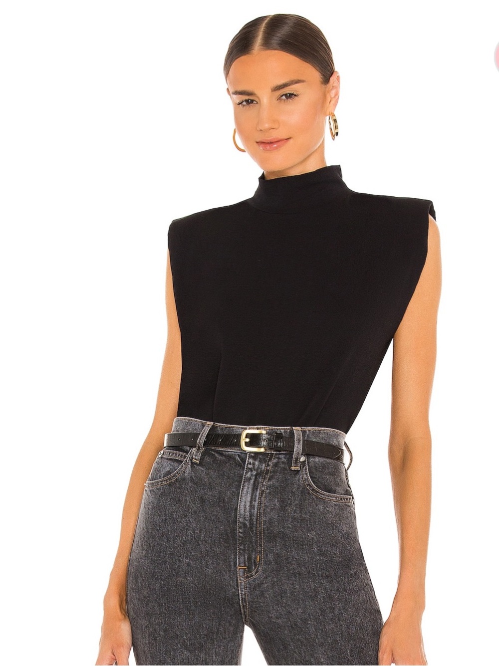 Sanctuary Black Sleeveless Mock-Neck